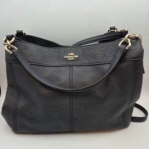 Coach Lexy Black Pebble Leather Shoulder Bag Retired